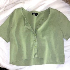 Pacsun Kendall&Kylie short sleeve cropped button up